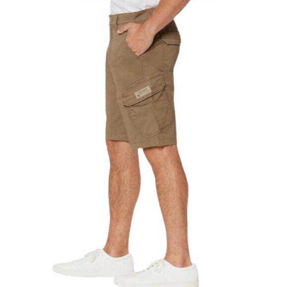 UNIONBAY Mens Flex Waist Lightweight Cargo Shorts - Dark Tan - Picture 2 of 3